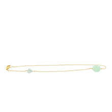 14kt YG Burmese Jadeite Baqua & Heart Anklet