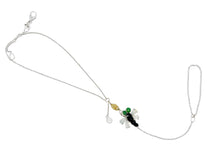 14kt WG, Burmese Tri-Color Jadeite Dragonfly Paired w/Yellow Diamond Briolette & Diamond Drop Hand Wristlet