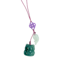 Burmese Jadeite Fat Money Cat & Fish Charm