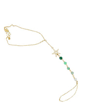 14kt YG Burmese Jadeite Chakra Diamond Star Hand Wristlet