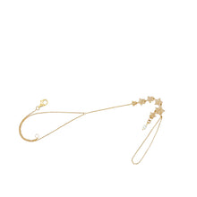 14kt YG Diamond Stars & Diamond Evil Eye Hand Wristlet