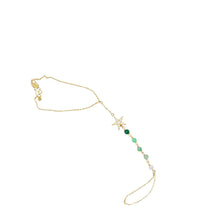 14kt YG Burmese Jadeite Chakra Diamond Star Hand Wristlet