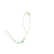 14kt YG Burmese Jadeite Chakra Diamond Star Hand Wristlet