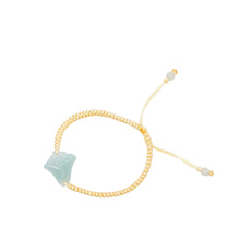 Burmese Jadeite Calla Lily Children's Silk Bracelet