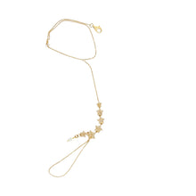 14kt YG Diamond Stars & Diamond Evil Eye Hand Wristlet