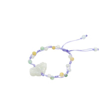 Burmese Jadeite Butterfly Children's Silk Bracelet