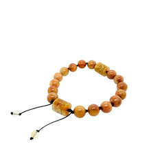 Burmese Red Jadeite Spirit Drum Mala Silk Bracelet