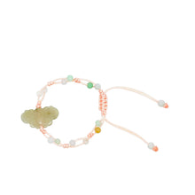 Burmese Jadeite Butterfly Children's Silk Bracelet