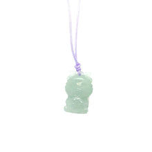 Burmese Icy Blue Jadeite Baby Dragon Silk Adjustable Necklace