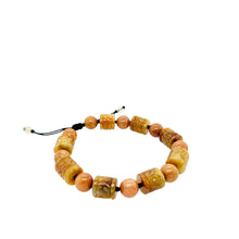 Burmese Red Jadeite Spirit Drum Mala Silk Bracelet