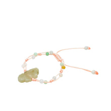 Burmese Jadeite Butterfly Children's Silk Bracelet