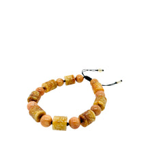 Burmese Red Jadeite Spirit Drum Mala Silk Bracelet