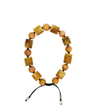 Burmese Red Jadeite Spirit Drum Mala Silk Bracelet