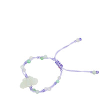 Burmese Jadeite Butterfly Children's Silk Bracelet