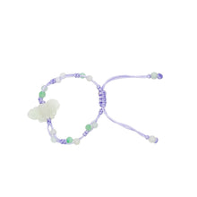 Burmese Jadeite Butterfly Children's Silk Bracelet
