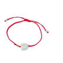 Burmese Jadeite Tulip Silk Bracelet