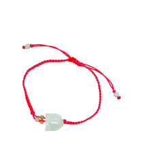 Burmese Jadeite Tulip Silk Bracelet