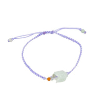 Burmese Jadeite Tulip Silk Bracelet