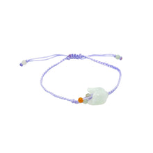 Burmese Jadeite Tulip Silk Bracelet