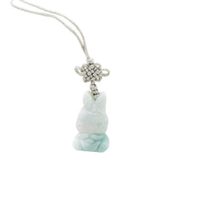 Burmese Jadeite Rabbit Holding Gold Ingot Charm