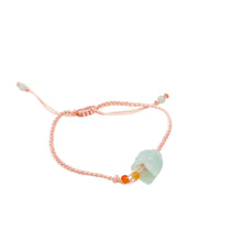 Burmese Jadeite Tulip Silk Bracelet