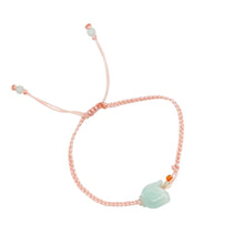 Burmese Jadeite Tulip Silk Bracelet