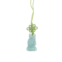 Burmese Jadeite Rabbit Holding Gold Ingot Charm
