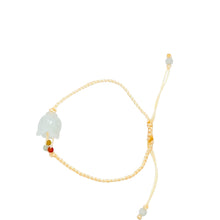 Burmese Jadeite Tulip Silk Bracelet