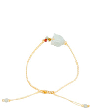 Burmese Jadeite Tulip Silk Bracelet