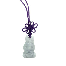Burmese Jadeite Rabbit Holding Gold Ingot Charm