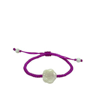 Burmese Jadeite Cherry Blossom Happiness Children's Silk Bracelet