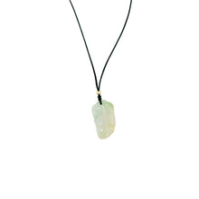 Burmese Icy Tri-Color Jadeite Feather w/14kt YG Bead Silk Adjustable Necklace