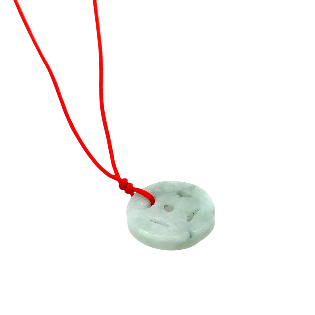 Burmese Jadeite Ancient Coin Silk Adjustable Necklace