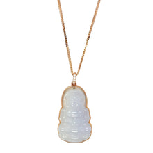 18kt RG Diamond Bail w/Burmese Icy Lavender Jadeite Kuan Yin Pendant