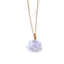 18kt RG Burmese Lavender Jadeite Open Lotus Pendant