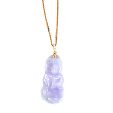 18kt RG Diamond Bail w/Burmese Lavender Jadeite Kuan Yin Pendant