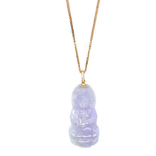 18kt RG Diamond Bail w/Burmese Lavender Jadeite Kuan Yin Pendant
