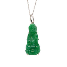 18kt WG Burmese Emerald Green Jadeite Kuan Yin Pendant