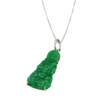 18kt WG Burmese Emerald Green Jadeite Kuan Yin Pendant