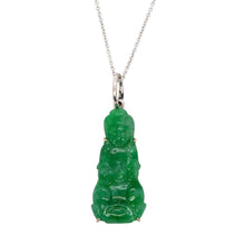 18kt WG Burmese Emerald Green Jadeite Kuan Yin Pendant