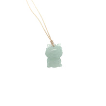 Burmese Icy Blue Jadeite Baby Dragon Silk Adjustable Necklace