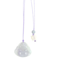 Burmese Jadeite Happy Money Buddha Silk Adjustable Necklace