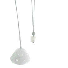 Burmese Jadeite Happy Money Buddha Silk Adjustable Necklace