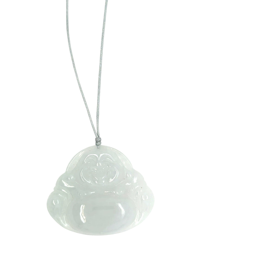 Burmese Jadeite Happy Money Buddha Silk Adjustable Necklace