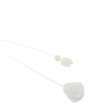 Burmese Jadeite Small Money Happy Buddha Paired w/Buddha Heart Silk Adjustable Necklace