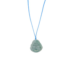 Burmese Jadeite Small Money Happy Buddha Paired w/Buddha Heart Silk Adjustable Necklace