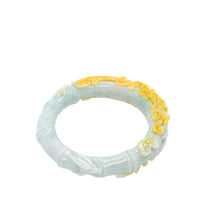 Burmese Honey Gray Green Jadeite Storyboard Garden Bangle