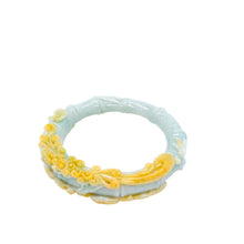 Burmese Honey Gray Green Jadeite Storyboard Garden Bangle