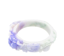 Burmese Lavender Jadeite Rose Garden Comfort Fit Bangle