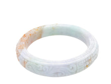 Burmese Red Blue Jadeite Storyboard Comfort Fit Bangle